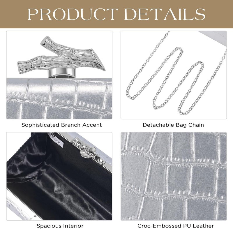 CHUNLI Clutch Purses for Women Evening/Wedding Chic Woven Bag Formal PU Leather Purse Designer Handbags for Women - Image 3